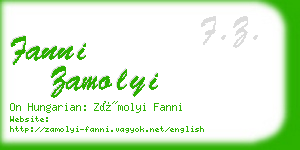 fanni zamolyi business card